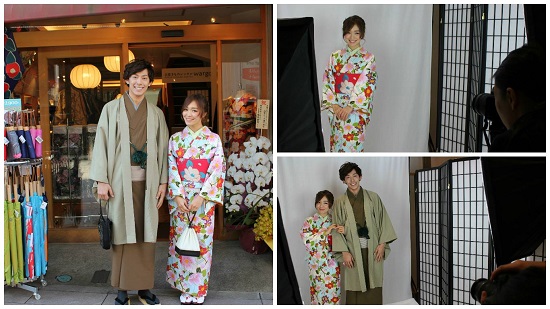 Bersama dengan pasangan memakai kimono