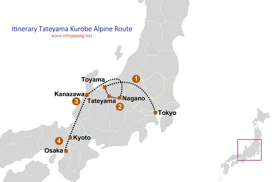 Itinerary Tateyama Kurobe Alpine Route