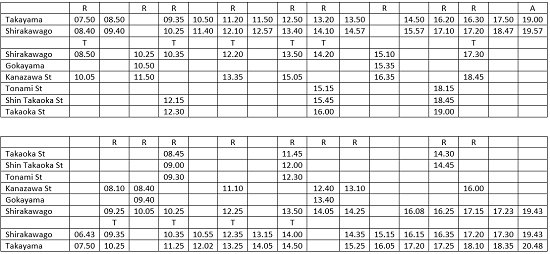 Jadwal Bus Takayama Shirakawago Kanazawa 2022