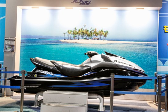 Koleksi jetski di Museum Kawasaki World Kobe