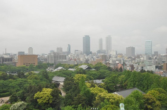 Panorama dari atas Nagoya Castle