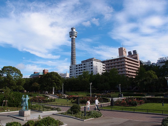 Pemandangan Taman Yamashita di Yokohama