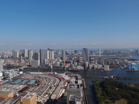 Tsukiji Market dari Shimbashi Shiodome