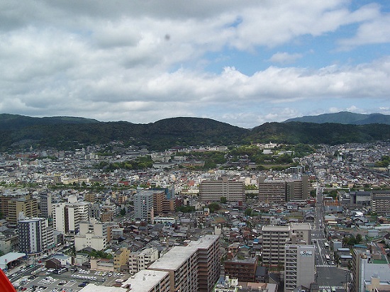 Pemandangan kota dari Kyoto Tower