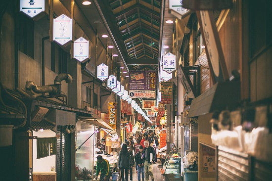 Suasana nishiki market di Kyoto