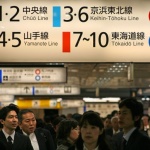 Suasana stasiun kereta di Tokyo