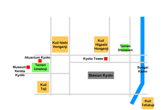 Tempat wisata di sekitar Stasiun Kyoto