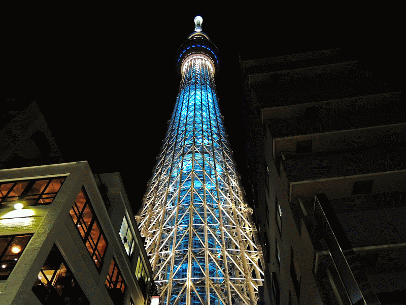 Tokyo Sky Tree di malam hari
