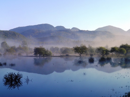 Danau Ogashirogawara di Oku Nikko saat pagi hari