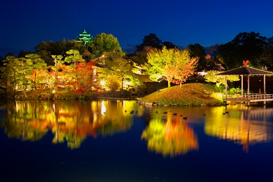 Iluminasi Genso Teien di Taman Korakuen Okayama