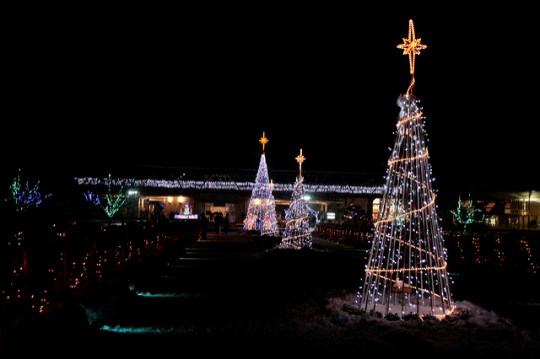 Iluminasi musim dingin di Tottori Hanakairo