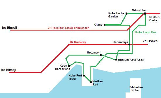 Berkeliling Kobe Murah dengan Naik Bus Jalur Bus 