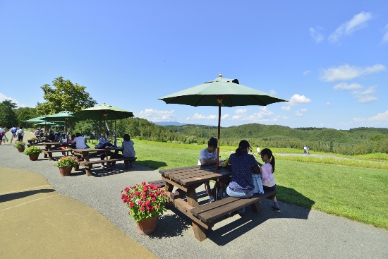 Menikmati pemanangan di Takino Suzuran Hillside Park