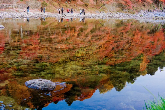 Menikmati pemandangan Momiji di Korankei