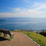 Panorama laut Tsugaru dari Cape Tachimachi