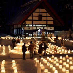 Pemandangan Jozankei Yuki Toro Festival