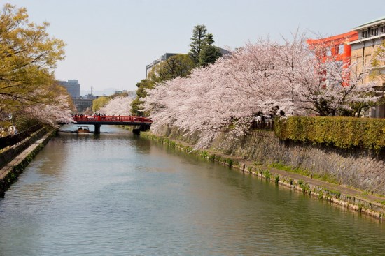 Pemandangan Okazaki Canal Cruise di siang hari