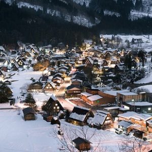 Pemandangan Shirakawago Ilumination