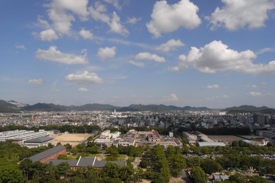 Pemandangan dari atas Kastil Himeji