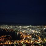 Pemandangan kota Hakodate malam hari dari atas Gunung Hakodate