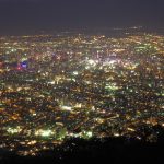 Pemandangan malam dari Gunung Moiwa Sapporo