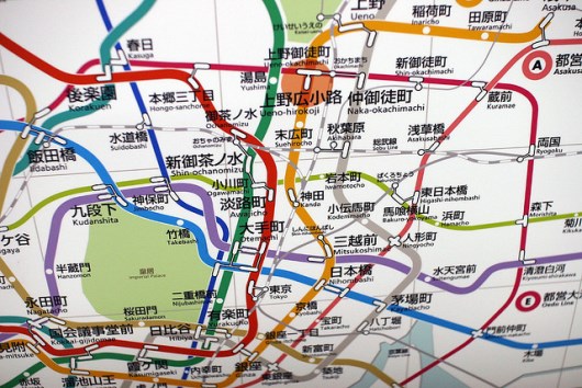 Peta kereta di Tokyo Jepang