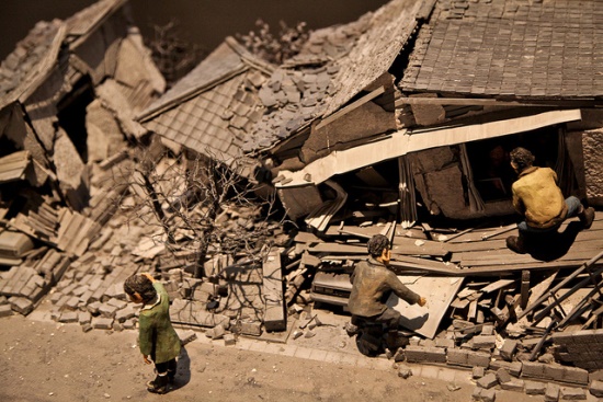 Salah satu miniatur di Museum Gempa Kobe