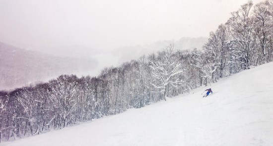 Suasana bermain ski di Niseko