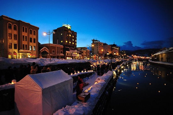 Suasana romantis di kanal otaru