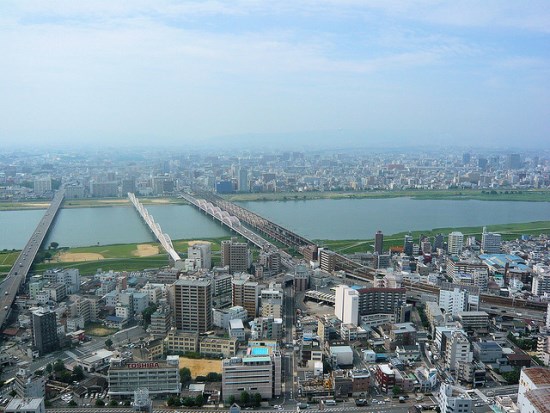 Sungai Yodogawa dari Umeda Sky Building
