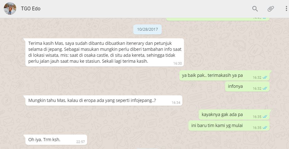 Testimoni Tour Guide Online Edo