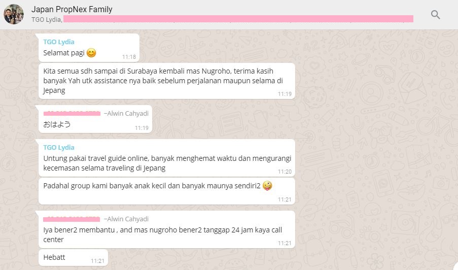 Testimoni Tour Guide Online Lydia 1