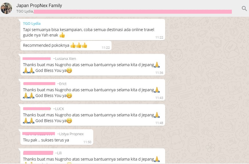 Testimoni Tour Guide Online Lydia 2