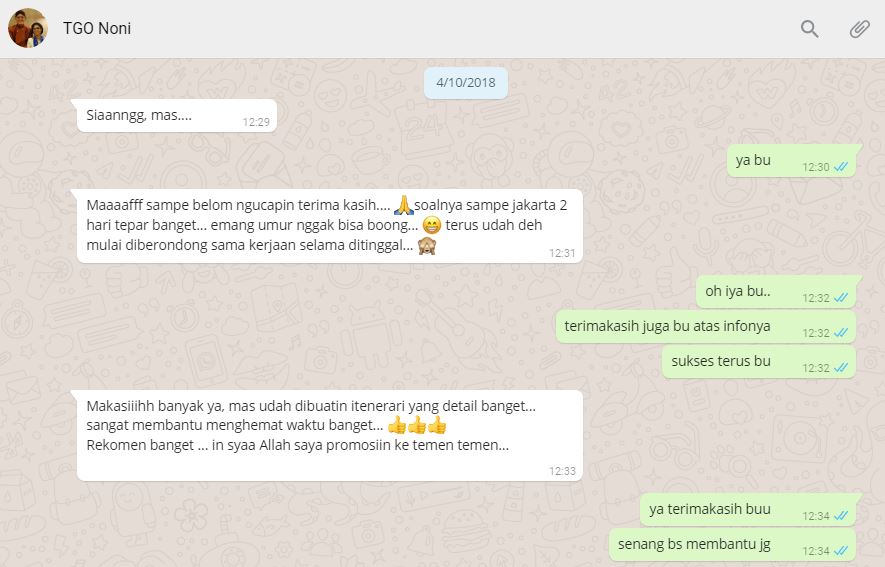 Testimoni Tour Guide Online Noni