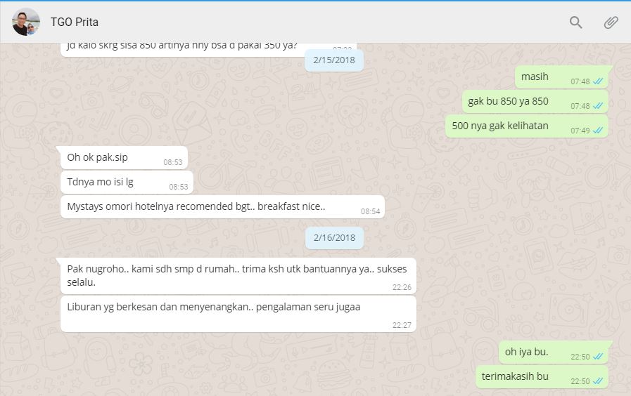 Testimoni Tour Guide Online Prita