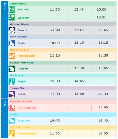 jadwal atraksi pemberian makan di kaiyukan