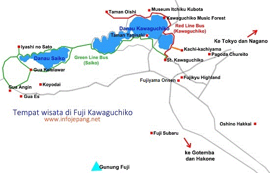 jalur bus retro di fuji kawaguchiko