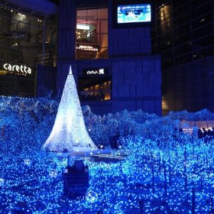 keindahan lampu Caretta Shiodome Illumination