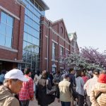 lorong sakura di depan museum uang logam jepang