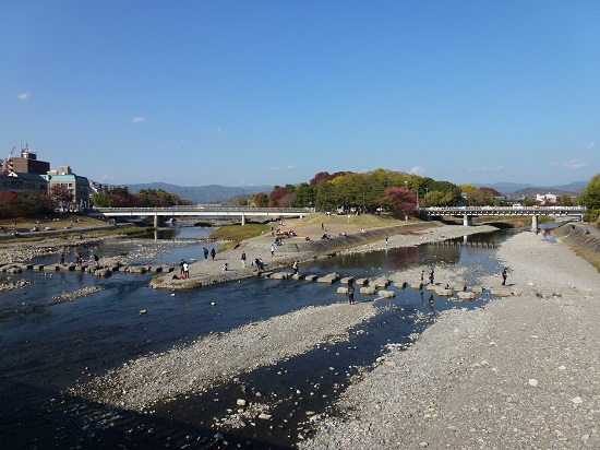 sungai kamogawa dari kuil shimogamo
